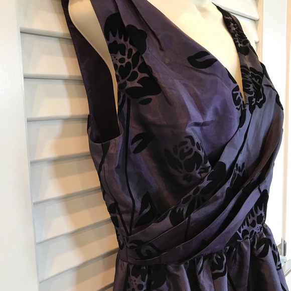 ModCloth Purple and Black Velvet Floral Dress - Picture 6 of 8